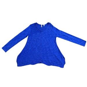 Royal Blue Fairy Sweater Dress V Neck Tunic
